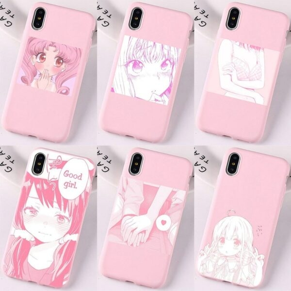 Kawaii Pink Girl iPhone Hülle Süßes Kawaii