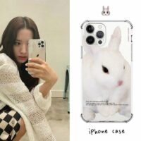 Чехол для iPhone с милым маленьким белым кроликом кролик каваи