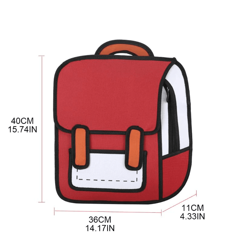 Kawaii 2d Cartoon Canvas Backpack
