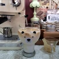 Стеклянная чашка для кофе Kawaii Bear медведь каваи