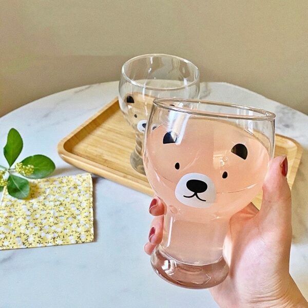 Стеклянная чашка для кофе Kawaii Bear медведь каваи