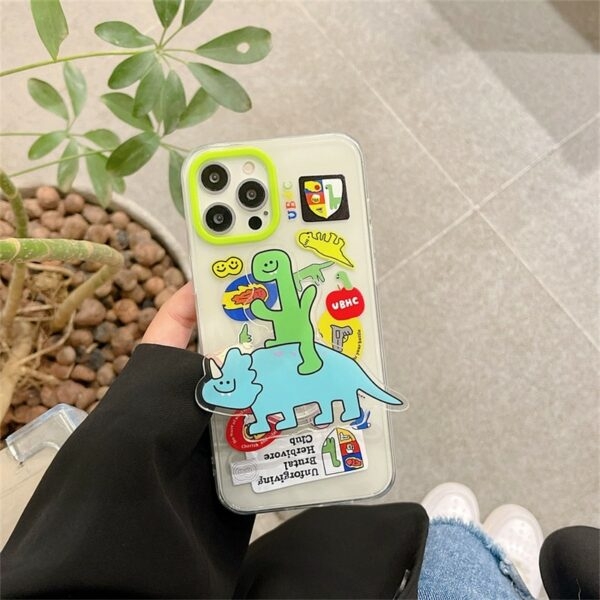 Kawaii Koreaanse Cartoon Dinosaurus iPhone-hoesje Cartoon-kawaii