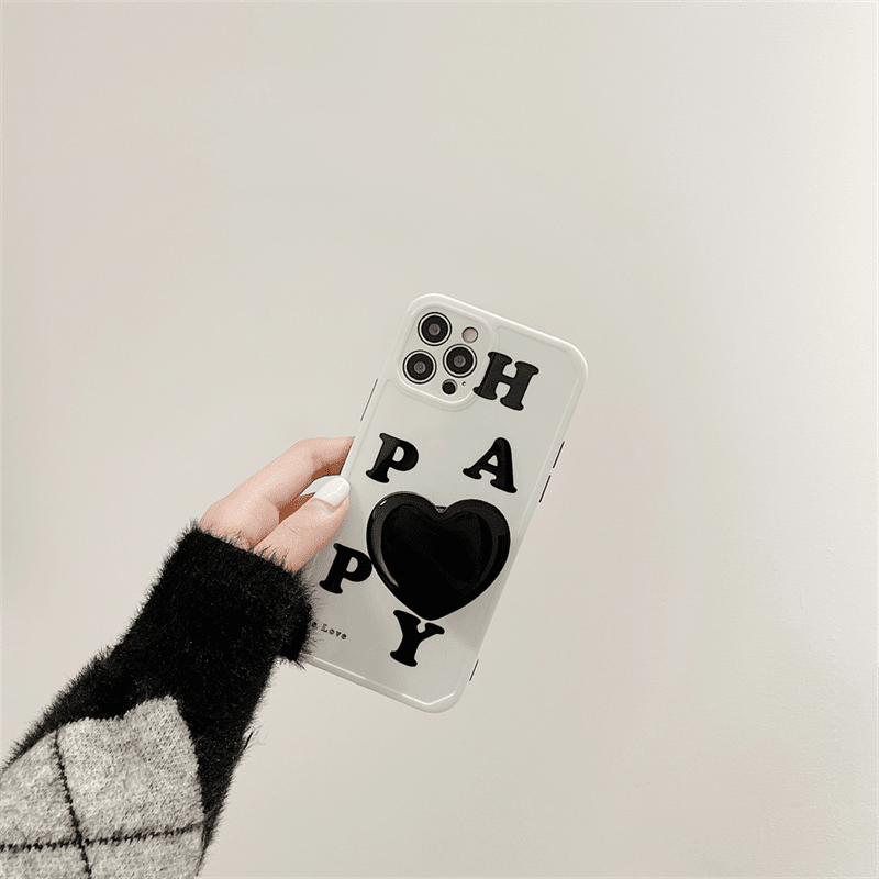 Capa de iPhone fofa com letras de coração de amor