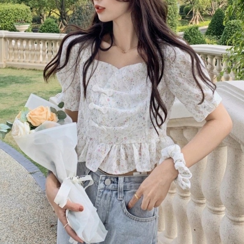 2021 ladies blouse fashion Korean tops
