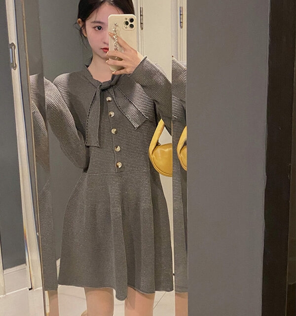 Mini vestido coreano de punto de hada dulce