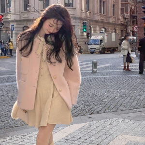 Mini-robe coréenne en tricot féerique douce Robe une pièce kawaii