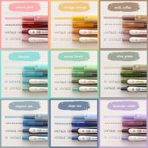 Kawaii Vintage Same Colored Highlighter Pen 4PCS Art kawaii