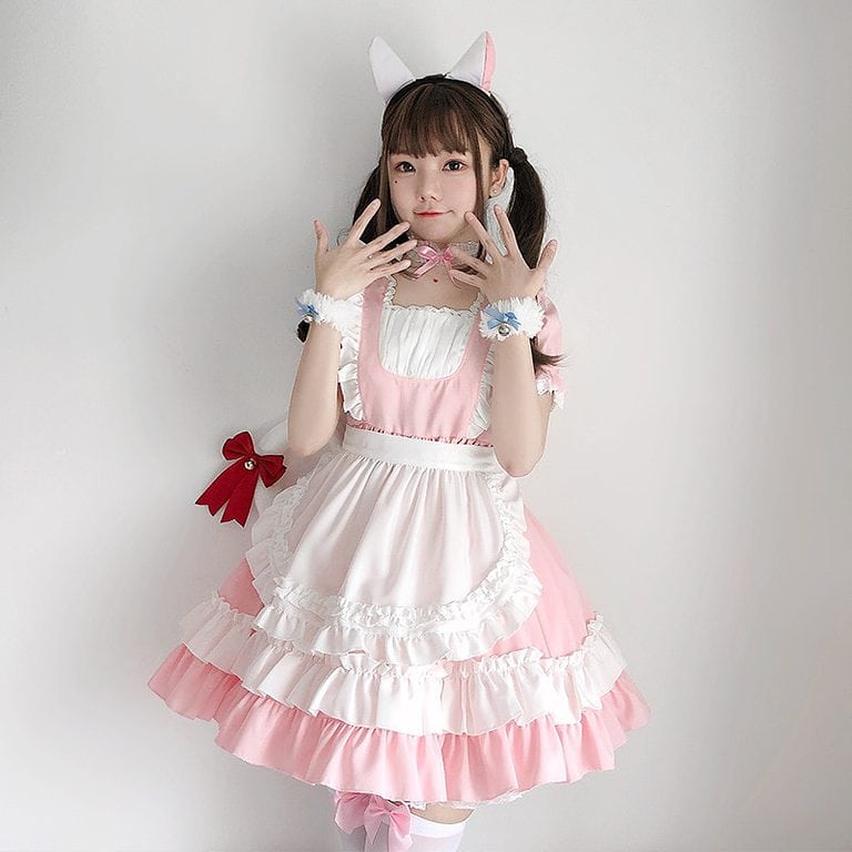 Kawaii Pink Loli Maid Dress - Kawaii Fashion Shop | Cute Asian Japanese ...