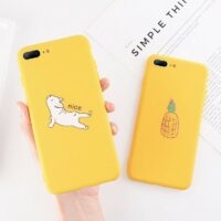 Simpatica custodia per iPhone con giraffa gialla Cartone animato kawaii