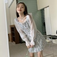 Kawaii Sweet Floral Lace Fairy Dress Bandage Dress kawaii