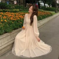 Fransk vintage V-ringad Princess Fairy Dress Fairy Dress kawaii