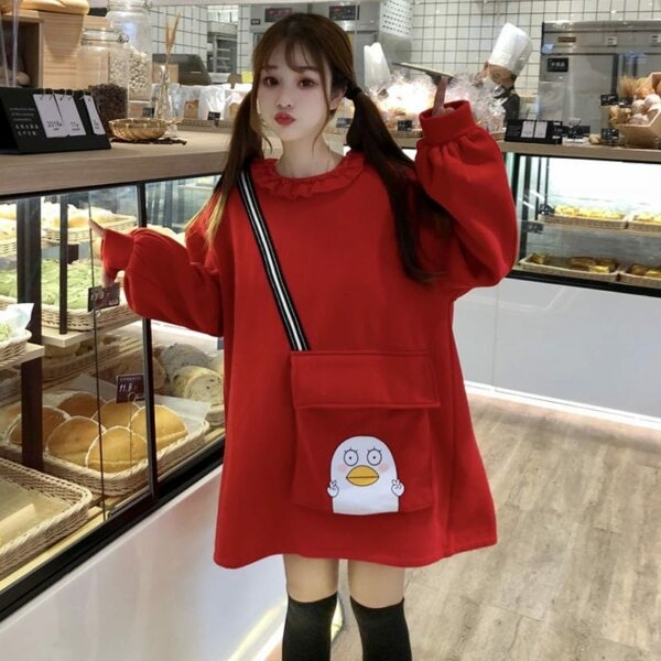 귀여운 부드러운 소녀 한국 애니메이션 운동복 카톤카와이