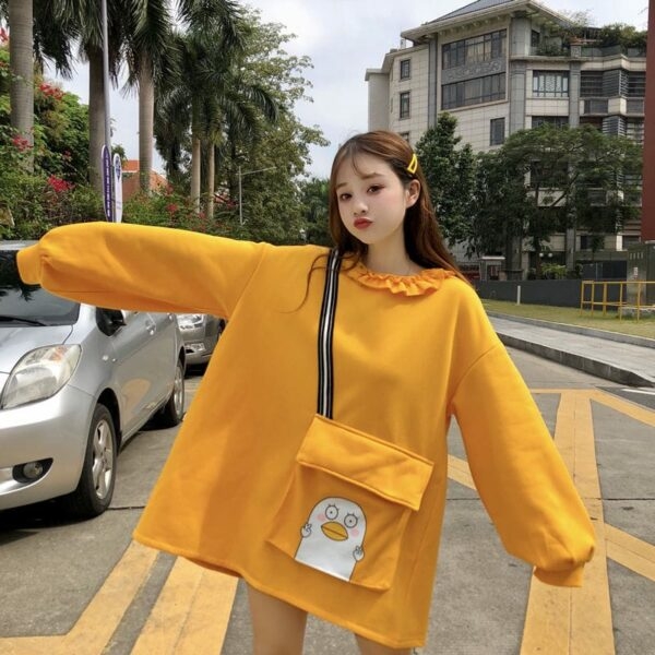 귀여운 부드러운 소녀 한국 애니메이션 운동복 카톤카와이