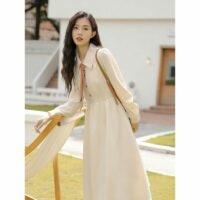 Koreanisches Vintage Preppy Süßes Kleid Kpop-Kawaii