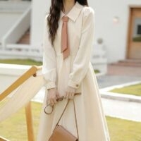 Корейское винтажное милое платье в стиле преппи Кпоп каваи