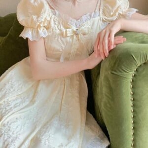 Кавайное винтажное кружевное платье принцессы-феи Милый каваи