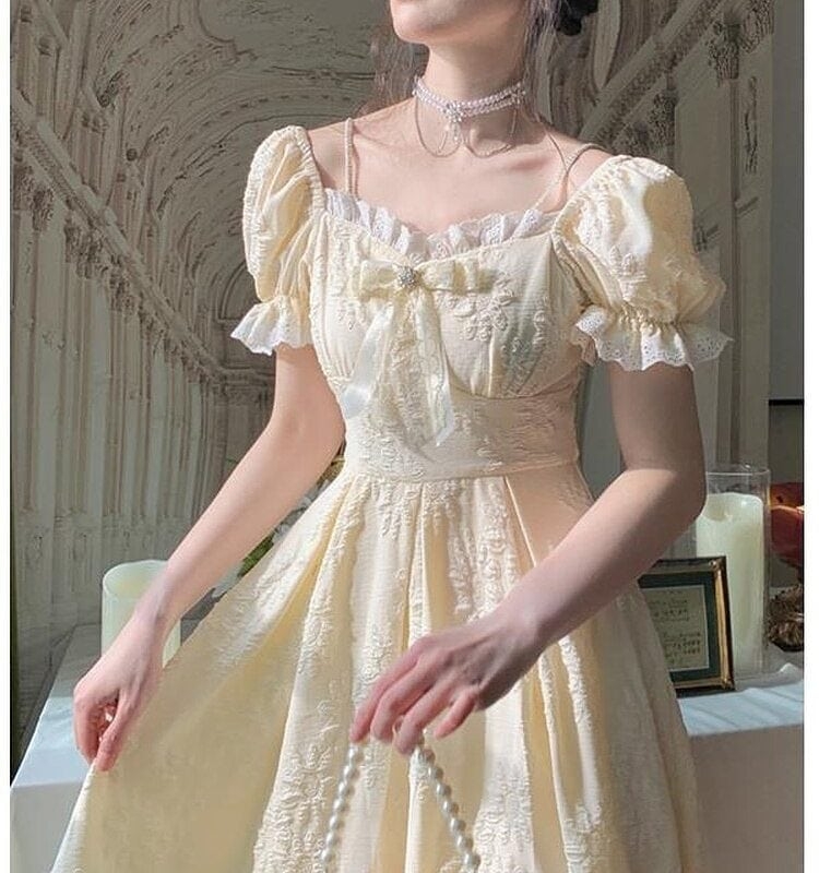 Kawaii koronkowa sukienka wróżki księżniczki w stylu vintage