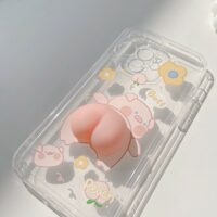 Чехол для iPhone с милым 3D-попкой свиньи Свинья кавайи