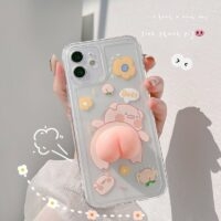 Чехол для iPhone с милым 3D-попкой свиньи Свинья кавайи