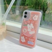 Capa para iPhone de urso de pêssego kawaii urso kawaii