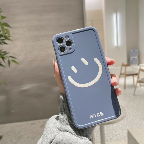 Enfärgad Smiley iPhone-fodral Silikon kawaii