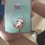 かわいい漫画の猫のクリア iPhone ケース