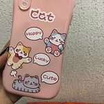 Kawaii różowe etui na iPhone'a z uszami kota