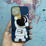 面白い宇宙飛行士のパターン iPhone ケース