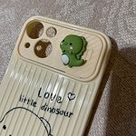 귀여운 공룡 슬라이드 카메라 보호 iPhone 케이스