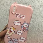 かわいいピンクの猫耳 iPhone ケース