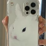 귀여운 작은 흰색 토끼 아이폰 케이스