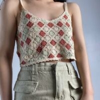 Vintage Knitted Hollow Cami Top - Kawaii Fashion Shop  Cute Asian Japanese  Harajuku Cute Kawaii Fashion Clothing
