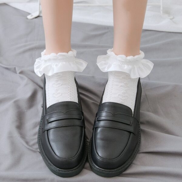 Lindos calcetines de encaje con volantes dibujos animados kawaii