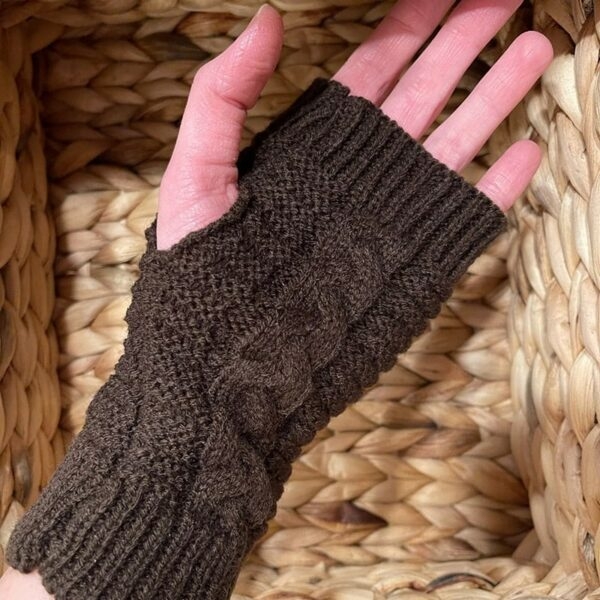 Зимние модные вязанные перчатки с половиной пальца Мода каваи
