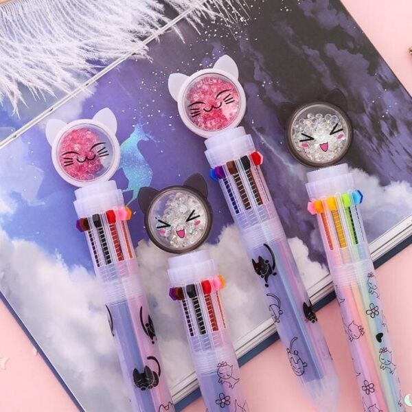 Многоцветная ручка Kitty Kawaii 1 шт. Шариковая ручка каваи