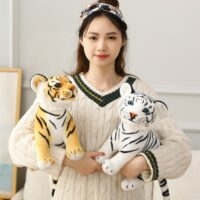 Brinquedo de pelúcia tigre branco kawaii Bonecos macios kawaii