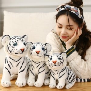 Muñecos de peluche Kawaii de tigre blanco, muñecos blandos kawaii