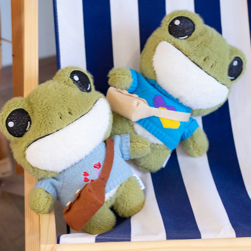 Linzy Toys Plush Luke The Frog With Blue T-Shirt 20 Toad Stuffed Animal Pal