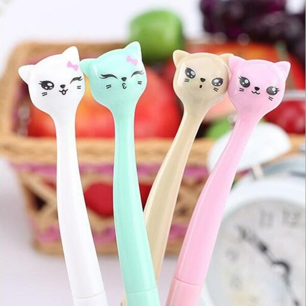 Bolígrafos para gatos con expresión linda 2 piezas Gato de dibujos animados kawaii
