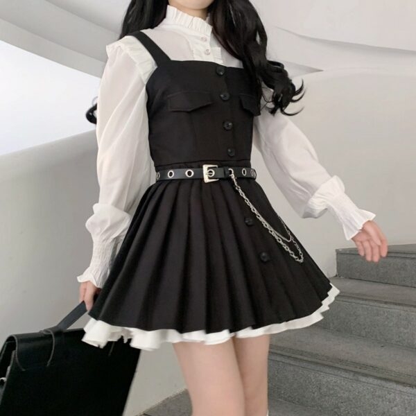 Kawaii French Black Suspender Dress - Kawaii Fashion Shop | Cute Asian ...