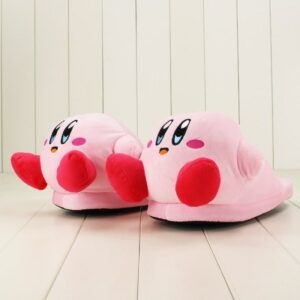Kawaii Pink Kirby Plush Slippers 32cm Cartoon kawaii