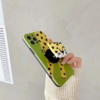 Niedliche 3D-Leoparden-iPhone-Hülle Leoparden-Kawaii