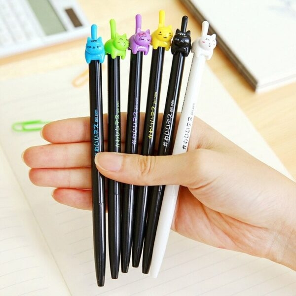 Penne gel colorate con gatti carinissimi 3 pezzi Penna automatica kawaii