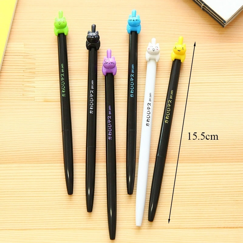 3 penne gel con gatti colorati a forma di simpatico cartone animato -  Kawaii Fashion Shop