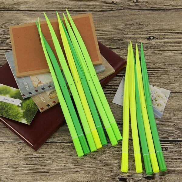 Ensemble de 6 stylos à feuilles de lame d'herbe Lame Feuille kawaii