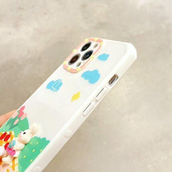 Tecknad kanin målat iPhonefodral Tecknad kawaii