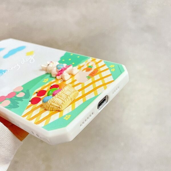 Tecknad kanin målat iPhonefodral Tecknad kawaii