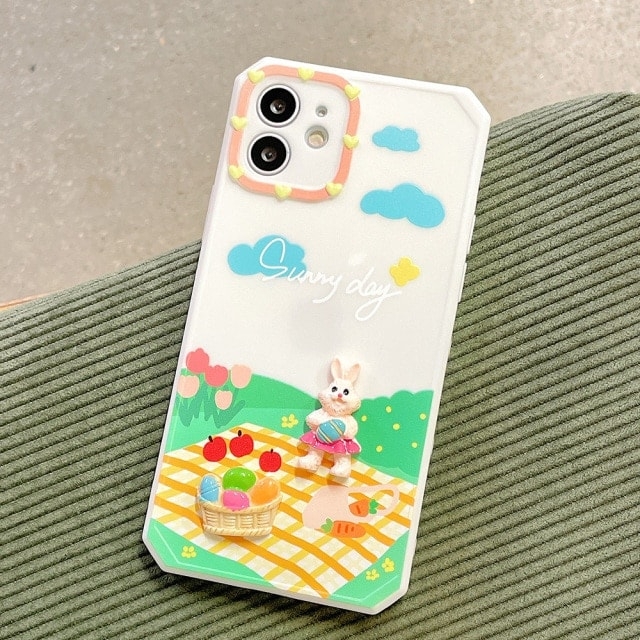 Cartoon-Kaninchen gemalter iPhone Fall