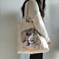 حقيبة حمل من أجل الحياة من أجل الإنسانية قماش كاواي