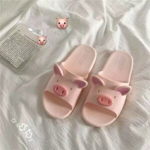 Pantofole da casa Kawaii Pink Pig
